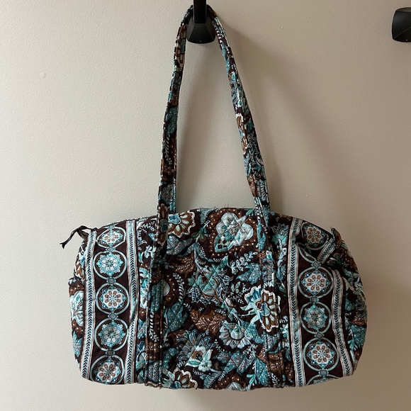 Vera Bradley Retired Java Blue Small Duffel - Picture 1 of 4